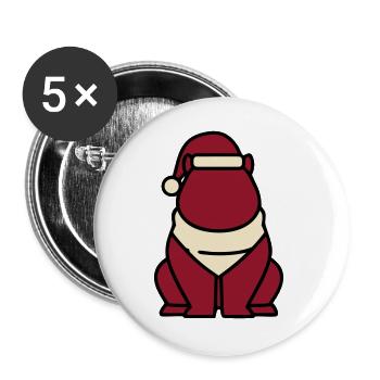 Capybara Weihnachten Icon - Buttons groß 56 mm (5er Pack) - Weiß - Vorne
