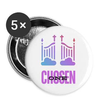 Auserwählter - Buttons groß 56 mm (5er Pack) - Weiß - Vorne