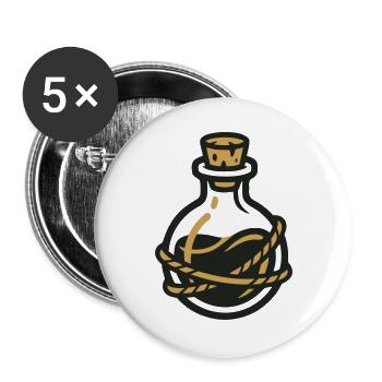 Zaubertrank Flasche Grafik - Buttons groß 56 mm (5er Pack) - Weiß - Vorne