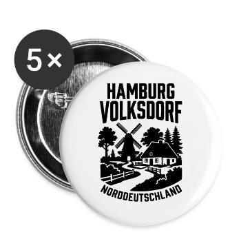 Volksdorf Hamburg Walddörfer  - Buttons groß 56 mm (5er Pack) - Weiß - Vorne