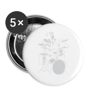Monkey Jazz Drummer - Buttons groß 56 mm (5er Pack) - Weiß - Vorne
