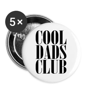 Cool Dads Club Papa Vater Baby Geschenk - Buttons groß 56 mm (5er Pack) - Weiß - Vorne