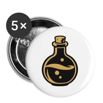 Zaubertrank Flasche Icon - Buttons groß 56 mm (5er Pack) - Weiß - Vorne