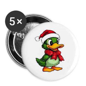 Weihnachten Entchen - Buttons groß 56 mm (5er Pack) - Weiß - Vorne