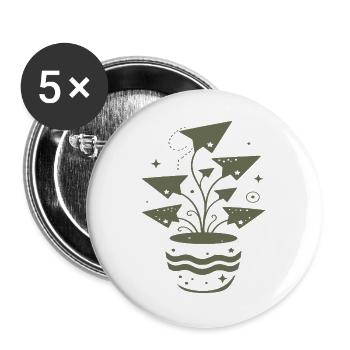 Magische Wachstumspflanze Explosiv - Buttons groß 56 mm (5er Pack) - Weiß - Vorne