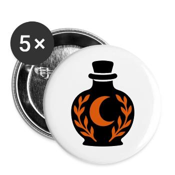 Halbmond Zaubertrank Icon - Buttons groß 56 mm (5er Pack) - Weiß - Vorne