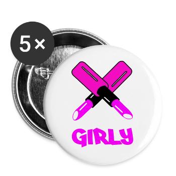 GIRLY Neon Cutout Typography - Buttons groß 56 mm (5er Pack) - Weiß - Vorne