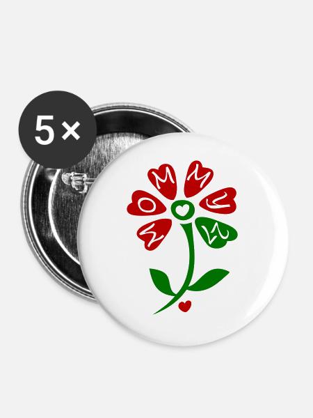 Mommy 2027 - Buttons groß 56 mm (5er Pack) - Weiß