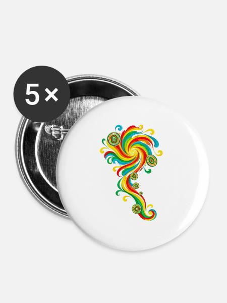 Pravaha - Buttons groß 56 mm (5er Pack) - Weiß