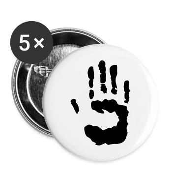 trace de main - Lot de 5 grands badges (56 mm) - blanc - Devant