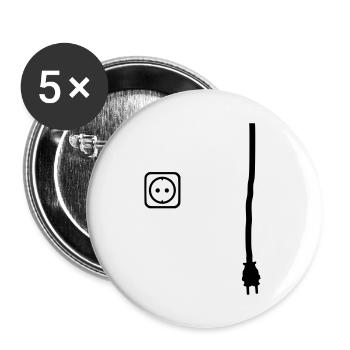 Connector and socket to put power on things - Buttons large 2.2''/56 mm (5-pack) - white - Front