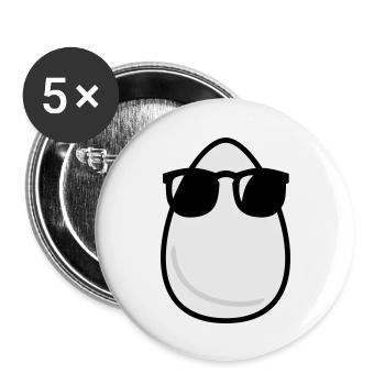 Cool Egg head / Cool Eierkopf (3c) - Buttons large 2.2''/56 mm (5-pack) - white - Front