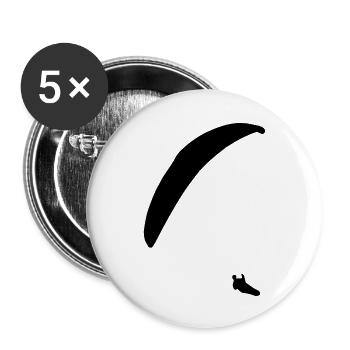 gleitschirm klein - Buttons groß 56 mm (5er Pack) - Weiß - Vorne