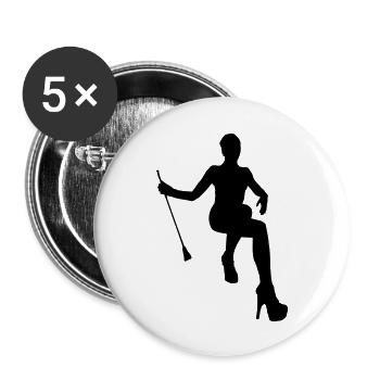 girl1 - Buttons groß 56 mm (5er Pack) - Weiß - Vorne