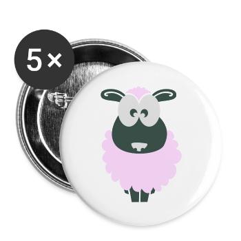 little sheep - Buttons groß 56 mm (5er Pack) - Weiß - Vorne