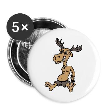 Elch - Buttons groß 56 mm (5er Pack) - Weiß - Vorne