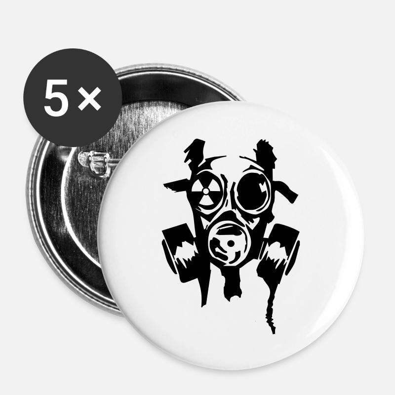 bad gasmask radioactiv - Buttons large 2.2''/56 mm (5-pack) - white