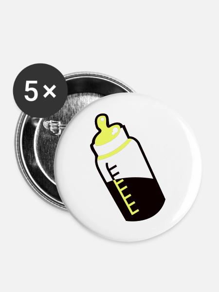 Baby-Fläschchen - Buttons groß 56 mm (5er Pack) - Weiß