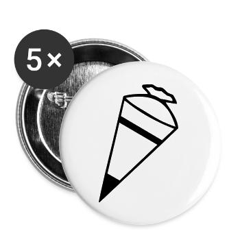 Zuckertüte Schultüte - Buttons groß 56 mm (5er Pack) - Weiß - Vorne