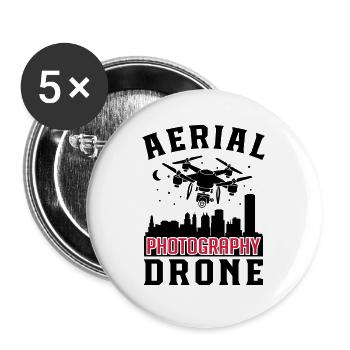 Aerial Photography Drone - Buttons large 2.2''/56 mm (5-pack) - white - Front