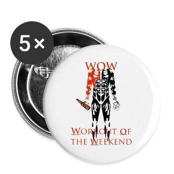 Workout Of the Weekend - Buttons large 2.2''/56 mm (5-pack) - white - Front