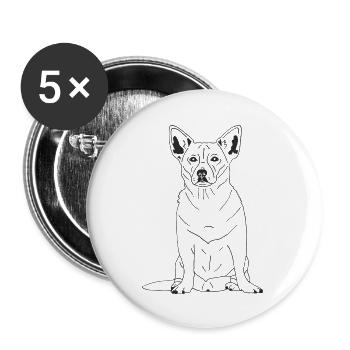 Chihuahua Mix - Buttons groß 56 mm (5er Pack) - Weiß - Vorne