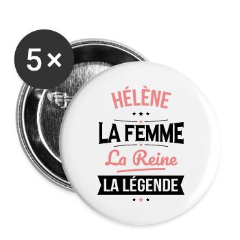 Hélène - La Femme - La Reine - La Légende - Lot de 5 grands badges (56 mm) - blanc - Devant