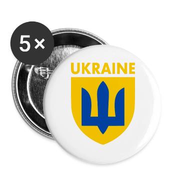 Ukraine - Buttons groß 56 mm (5er Pack) - Weiß - Vorne