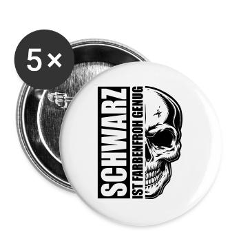 Schwarz Farbenfroh genug | Farben änderbar - Buttons groß 56 mm (5er Pack) - Weiß - Vorne
