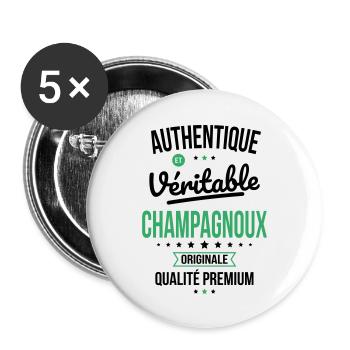Authentique et véritable Champagnoux - Originale - Lot de 5 grands badges (56 mm) - blanc - Devant