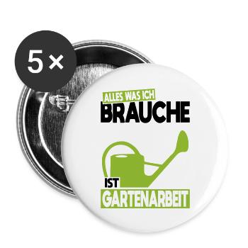 All I need is gardening - Buttons large 2.2''/56 mm (5-pack) - white - Front