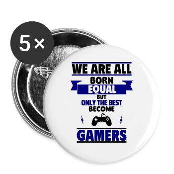 Only the best become gamers - Buttons large 2.2''/56 mm (5-pack) - white - Front