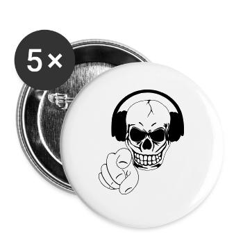 Skull - Buttons large 2.2''/56 mm (5-pack) - white - Front