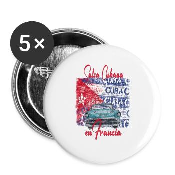 Salsa Cubana in France - Salsa dance clothes - Buttons large 2.2''/56 mm (5-pack) - white - Front