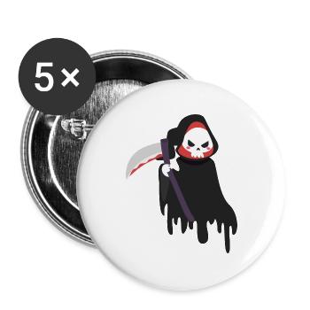 Grim Reaper - Halloween - Buttons large 2.2''/56 mm (5-pack) - white - Front
