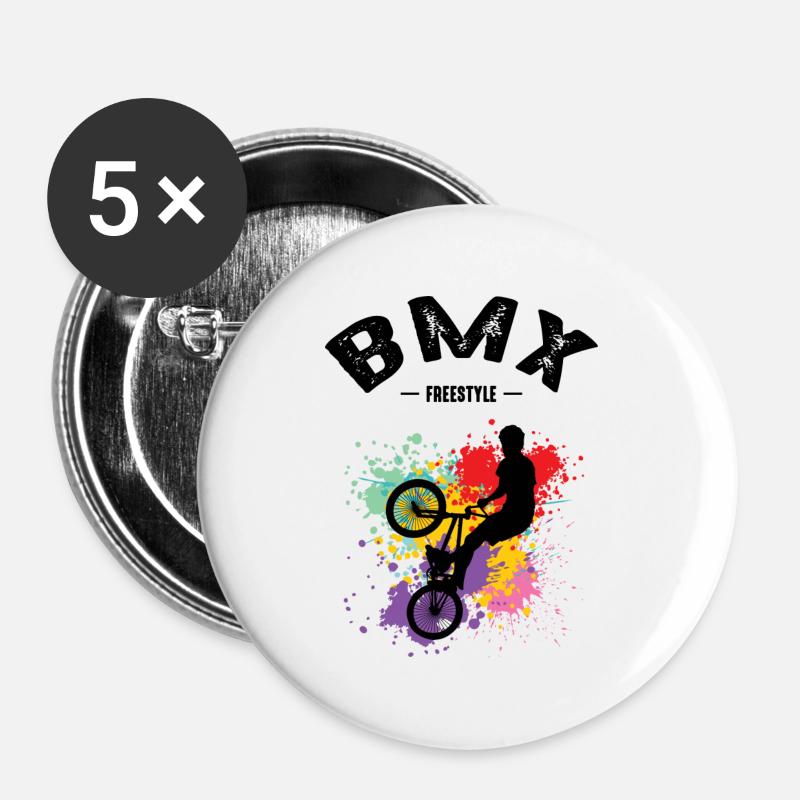 BMX - Buttons large 2.2''/56 mm (5-pack) - white