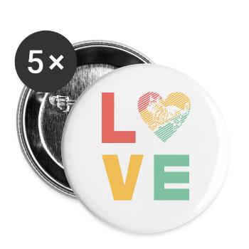German Shepherd - Buttons large 2.2''/56 mm (5-pack) - white - Front