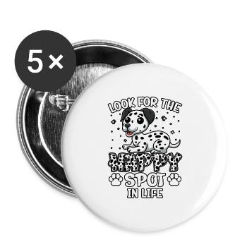 Cherchez l’endroit heureux dans la vie - Lot de 5 grands badges (56 mm) - blanc - Devant