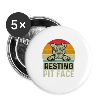 Visage de la fosse de repos - Lot de 5 grands badges (56 mm) - blanc - Devant