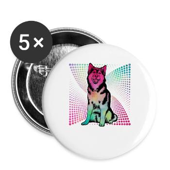 Husky - Buttons groß 56 mm (5er Pack) - Weiß - Vorne