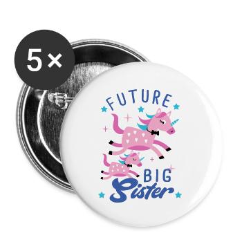 future big sister cadeau naissance grossesse - Lot de 5 grands badges (56 mm) - blanc - Devant