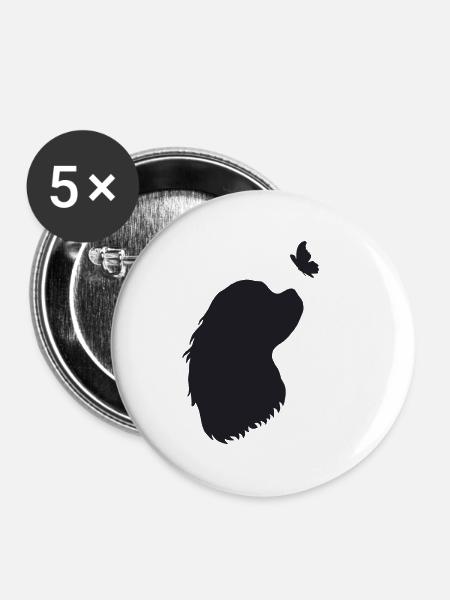 Cavalier King Charles Spaniel - Buttons groß 56 mm (5er Pack) - Weiß