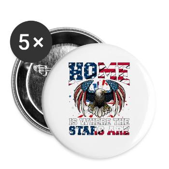 La maison est là où les étoiles sont - Lot de 5 grands badges (56 mm) - blanc - Devant