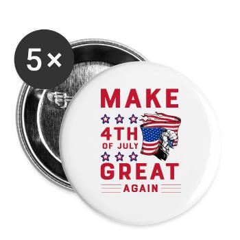 Make 4th of July great again - Buttons large 2.2''/56 mm (5-pack) - white - Front