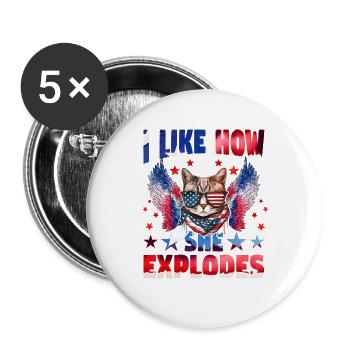 J’aime la façon dont elle explose - Lot de 5 grands badges (56 mm) - blanc - Devant