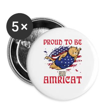 Fier d’être un Américain le 4 juillet - Lot de 5 grands badges (56 mm) - blanc - Devant