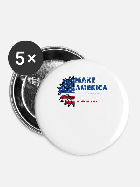 Make America Drunk again - Buttons groß 56 mm (5er Pack) - Weiß