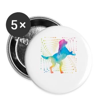 Labrador Rétro - Lot de 5 grands badges (56 mm) - blanc - Devant