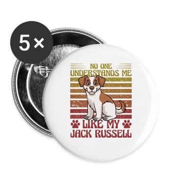 No one understands me like my Jack Russell - Buttons large 2.2''/56 mm (5-pack) - white - Front