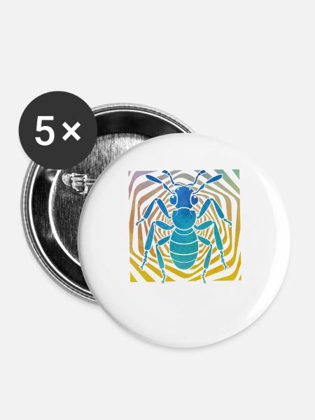 Ameise - Buttons groß 56 mm (5er Pack) - Weiß